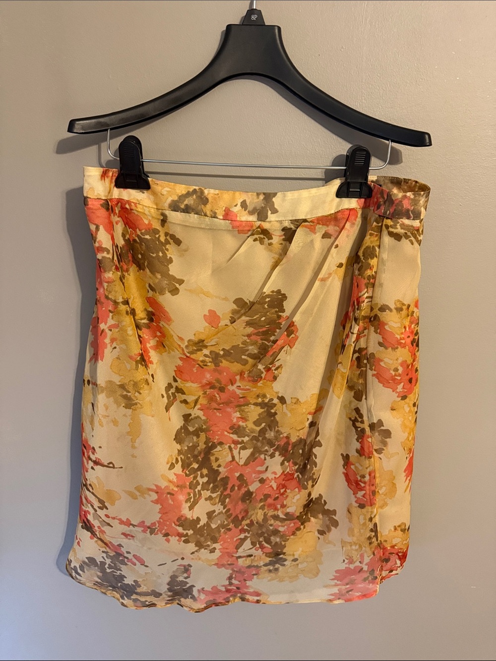 Anne Klein sheer floral skirt/asymmetrical drape.  Size 12